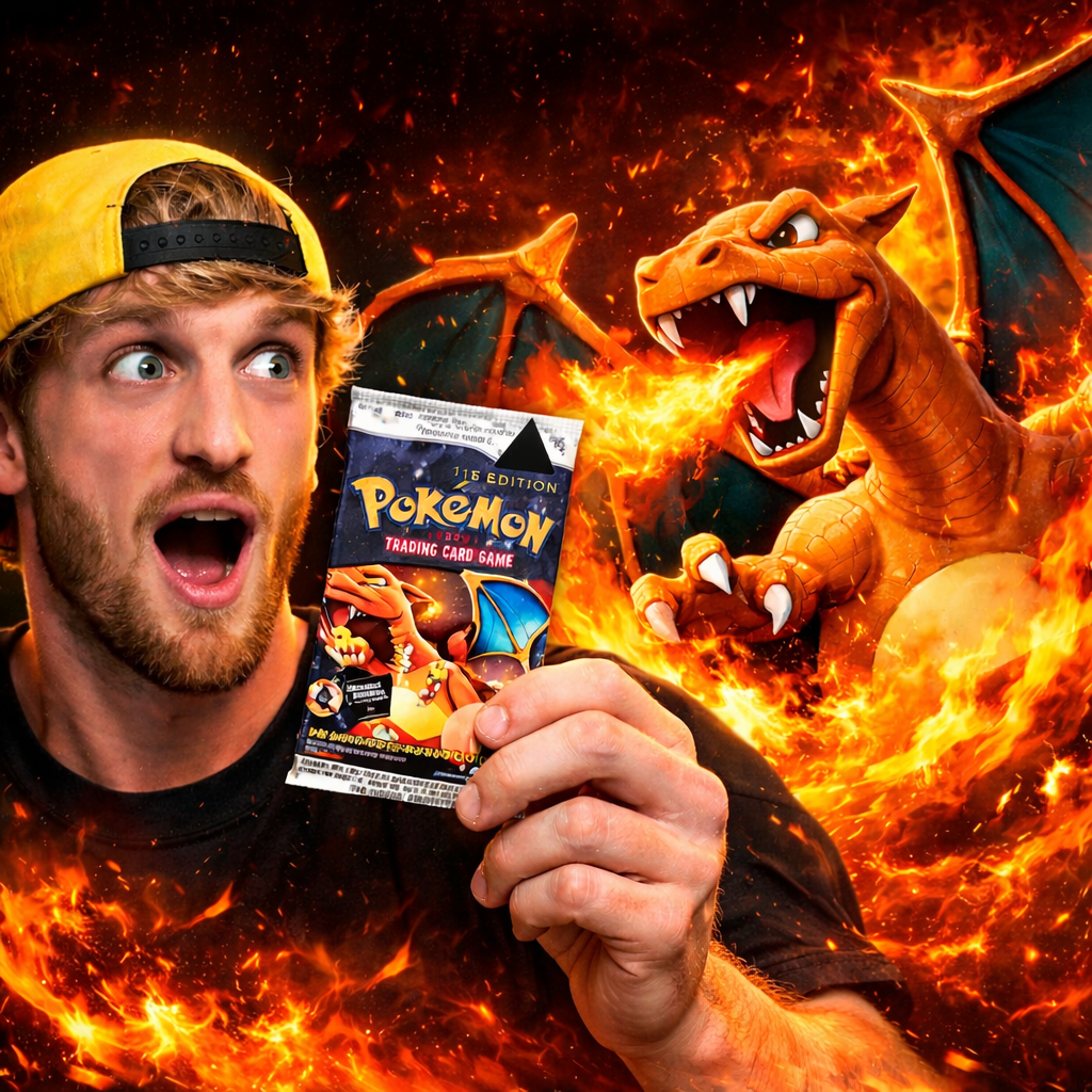 Will Logan Paul Pull A Charizard During His Black Triangle Pack Opening ...